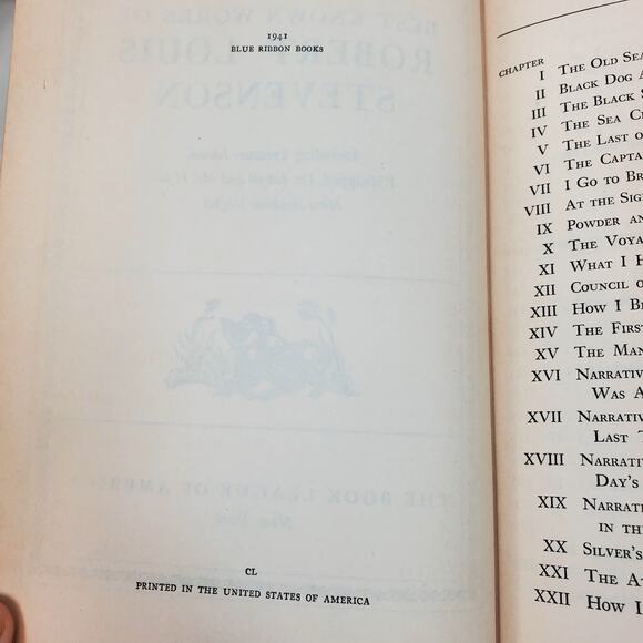 Vtg Set of 2 Book League of America Stevenson Clemens HC 1941 New York - Picture 5 of 16